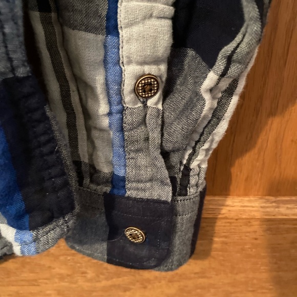 RUE SAINT PATRICK. Cotton checked Blue Black Grey & White. Size Medium Slim fit - Picture 3 of 6